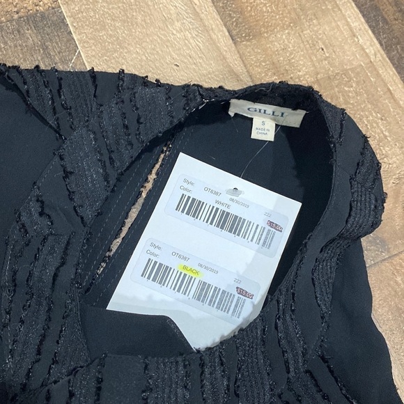 GILLI black blouse NEW with tag lined small halter style - Picture 4 of 7